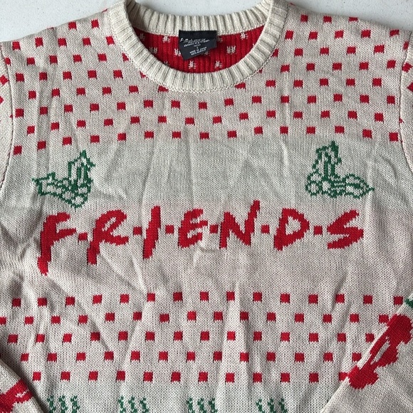 Friends Graphic Logo Ugly Christmas Sweater NWOT  SMALL - Picture 3 of 4